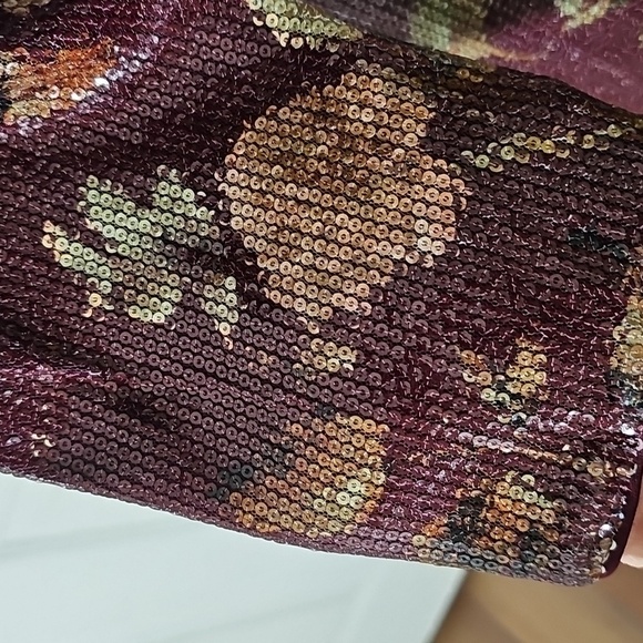 Vince Camuto Sequins Dress Floral Patterned. Size 6. Reat Zipper.‎ New - Picture 3 of 8